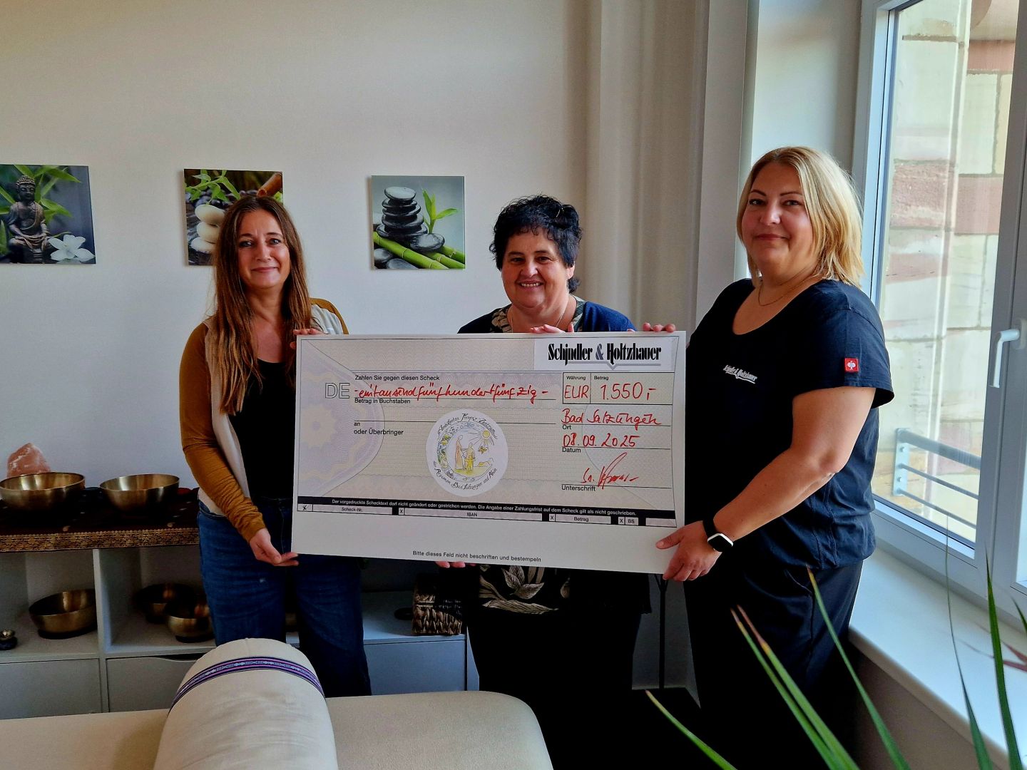 Spende 1.550,00 Euro / Schindler &amp; Holtzhauer KG